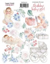 Набор наклеек (стикеров) #075, "Shabby baby girl redesign", размер листа 21см x 16 см, в наборе 19шт. 