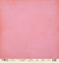 Лист  Горох розовый, односторонняя, из коллекции "Горох", размер 30.5х30.5 см, 190 гр\м2.