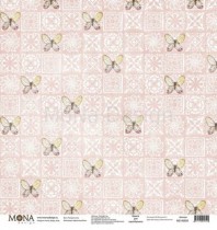 Лист Розовая стена коллекция "Цветочное бохо" размер 30,5х30,5см., пл.190 г/м2