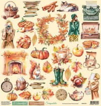 Коллекция "Шепот листопада" от Scrapodelie Лист Элементы,  30х30 см, пл.190 г/м2