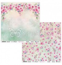 Лист двусторонней бумаги "Bright & Soft Flowers 03/04" 30,5х30,5 см., пл.250 гр