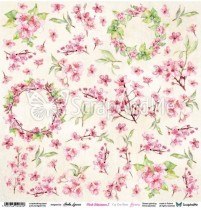 Лист для вырезания Flowers "Pink Blossom 2" 30,5х30,5 см., пл.250 гр