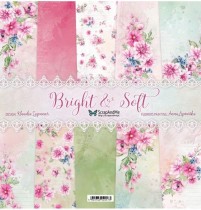 Набор бумаги "Bright & Soft Flowers" 30,5x30,5 см, 5 двусторонних листов, пл. 250 гр.