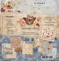 Набор двусторонней бумаги "Autumn vibes" 10 л + обложка,  190гр, 30,5*30,5см