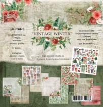 Набор двусторонней бумаги "Vintage winter" 10 л + обложка, 190гр, 30,5*30,5см