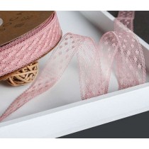 Гипюровая лента розовая, ширина 1,5 см, отрез 1 метр