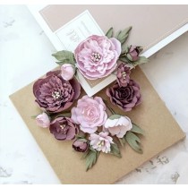 Набор цветов из ткани "Очарование" пионы и розы