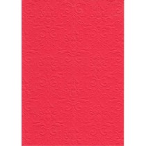 Бумага с рельефным рисунком "Дамасский узор" Цвет: Красный БР003-10