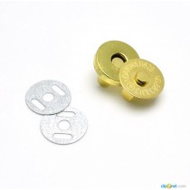 Кнопка магнитная диаметр 14 мм, цвет - золото, 1 комплект
