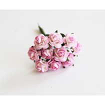 Mini розы 1 см - Розовый+белый 518 1 шт