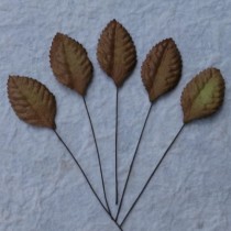 Листики - Brown Mulberry Paper Leaves - 35mm 1шт