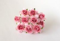 Кудрявые розы 3 см - Розовые 2х тоновые №2 1 шт