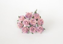 Mini розы 1,5 см - Сиреневый+розовый 339диаметр розы 1,4-1,5 см высота цветка 0,6 - 0,7 см длина стебля ок 5 см, 1 шт.