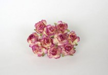 Кудрявые розы 3 см - Сиреневый+молочный диаметр ок. 3 см высота ок. 2 смдлина стебля ок. 8 см, 1 шт