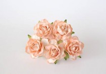 Кудрявые розы 4 см - Св. оранжевые, 1 шт