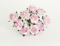Mini розы 1,5 см - Розовый+белый 518 1 шт