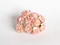 Кудрявые розы 2 см - Желтый+розовый 1 шт