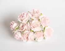 Кудрявые розы 2 см - Розовоперсиковые светлые