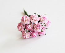 Mini розы 1 см - Розовый+белый 518 1 шт