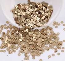 Пайетки матовые, золото 3 мм (10г около 3000 шт)