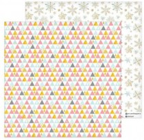 Бумага для скрапбукинга,  "Золотые снежинки", 30.5х30.5 см, 180 гр/м   