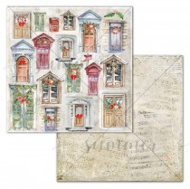Лист двусторонней бумаги "Doors'" коллекция "Vintage winter" 190гр, 30,5*30,5см