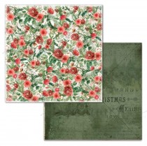 Лист двусторонней бумаги "Cozy flowers" коллекция "Vintage winter" 190гр, 30,5*30,5см 