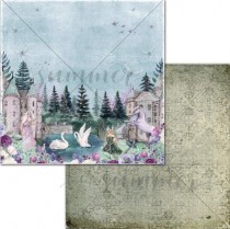 Лист двусторонней бумаги "Silence in the forest" коллекция "Fairy tale", 250гр, 30,5*30,5см