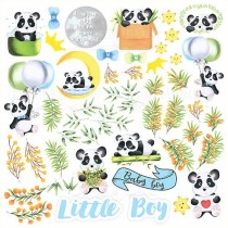 Лист с картинками для вырезания 30 см x 30 см, пл. 200 г/кв.м, коллекция "My little panda boy"