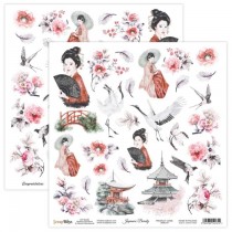 Лист двусторонней бумаги "Japanese Beauty 07" 30х30 см, 190 г/м