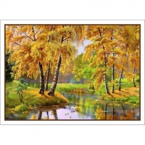 Тканевая карточка "Осенние пейзажи. Золотые березки" (ScrapMania)