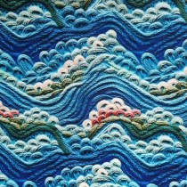 Ткань с имитацией вышивки "Вязаные волны" размер 33х70 см, пл.135 г/м2