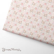 Отрез ткани "Свадебный букет. Цветы на розовом" (Scrapmania), размер 37х50см 