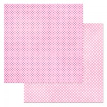 Бумага "Фономикс. Клетка. Розовая" (ScrapMania), 30,5х30,5 см, пл.180 гр/м2