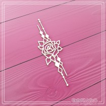Чипборд "Декоративный элемент с розой" 31х105 мм 