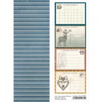 Лист с картинками 10х30 см "Дневник туриста. Почтовые карточки" (ScrapMania). пл.180 гр/м2