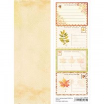 Лист с картинками 10х30 см "Осень. Почтовые карточки" (ScrapMania). пл.180 гр/м2
