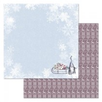 Бумага "Новогодние гномы. Снегопад" (ScrapMania), 30,5х30,5 см, пл.180 гр/м2
