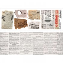 Лист с картинками 10х30 см "Фономикс. Газеты" (ScrapMania), пл.180 г/м2