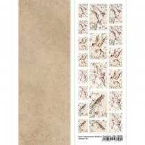 Лист с картинками 10х30 см "Марки 24" (ScrapMania) пл.180 гр/м2