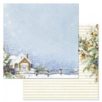 Бумага "Дачный Новый Год. Морозный воздух" (ScrapMania), 30,5х30,5 см, пл.180 гр/м2