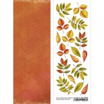 Лист с картинками 10х30 см "Уютная осень. Листья 3" (ScrapMania) пл.180 гр/м2