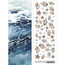 Лист с картинками 10х30 см "Океания. Морские раковины" (ScrapMania)), пл. 180г/м2