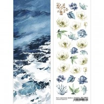 Лист с картинками 10х30 см "Океания. Цветы 2" (ScrapMania), пл. 180г/м2