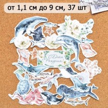 Набор высечек из бумаги "Океания", 37 шт (ScrapMania) 1/2 листа