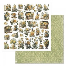 Бумага "Затерянная среди роз. Детали" (ScrapMania) размер 30,5х30,5 см, пл.180 гр/м2
