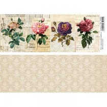 Лист с картинками 10х30 см "Винтажные розы" (ScrapMania) пл.180 гр/м2