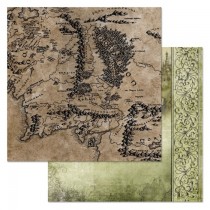 Бумага "Легенды Средиземья. Карта мира" (ScrapMania), размер 30,5х30,5 см, пл.180 гр/м2