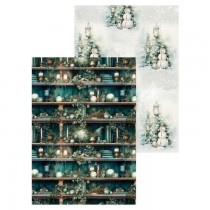 Лист Декор на полках/Снеговик коллекция "Магия зимы", формат А4, пл 190 г/м2