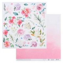 Бумага для скрапбукинга «Акварельные цветы», 30.5 × 32 см, 190 г/м